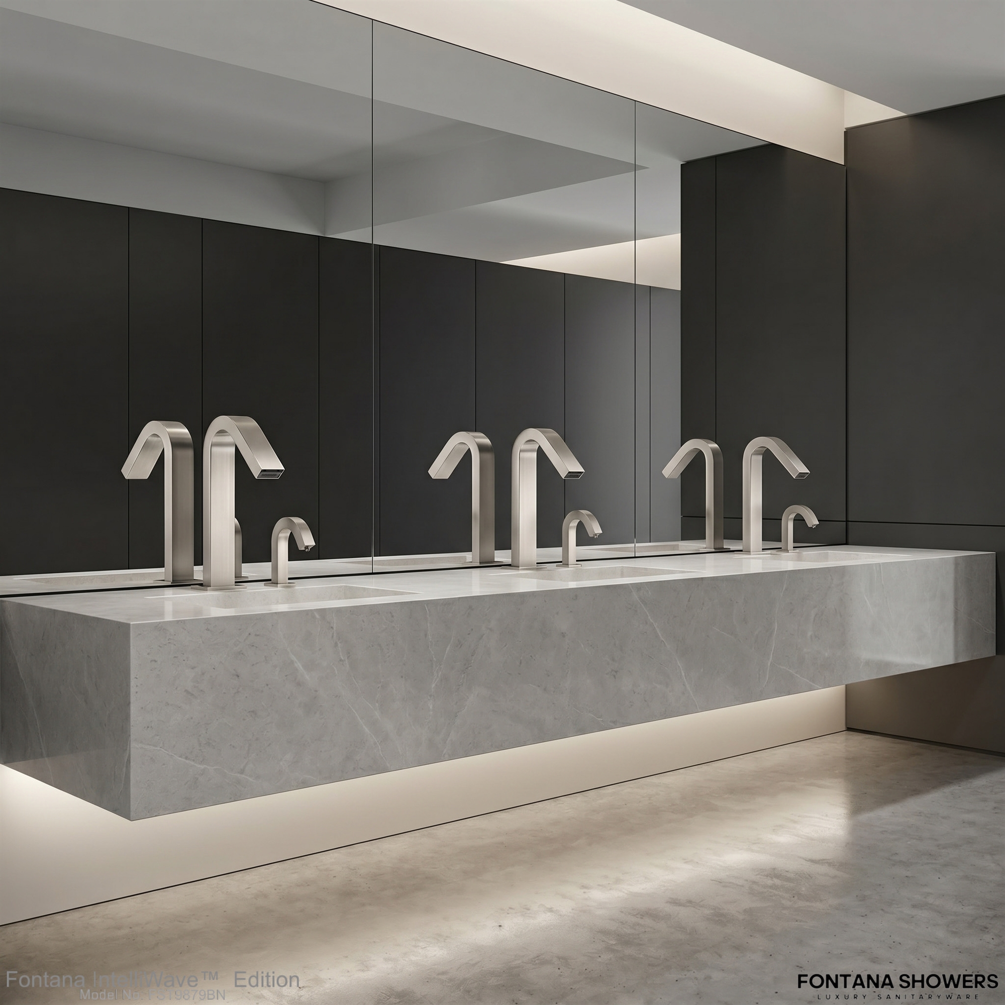 Fontana IntelliWave Brushed Nickel Motion Sensor Faucet and Soap Dispenser Set